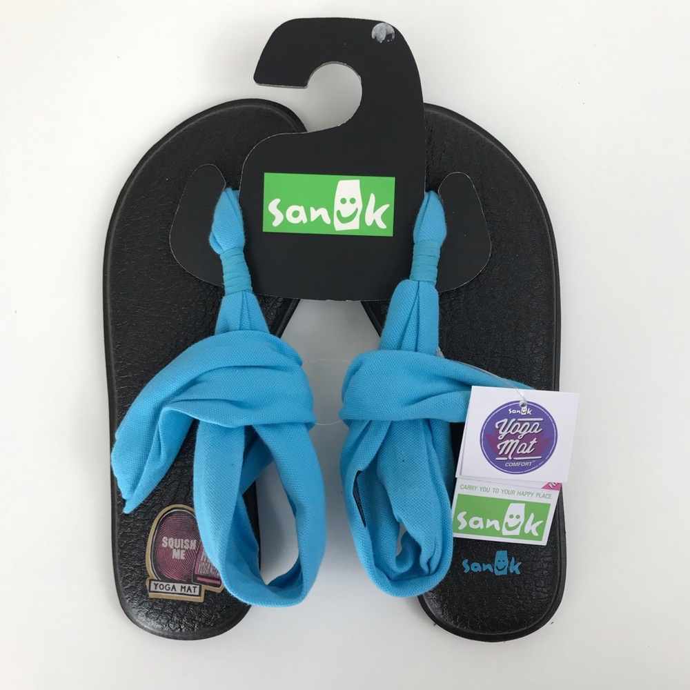 New Sanuk Yoga Sling Ella Blue Yoga Mat Sandals